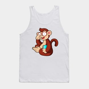 Monkey with Glasses & Book Tank Top